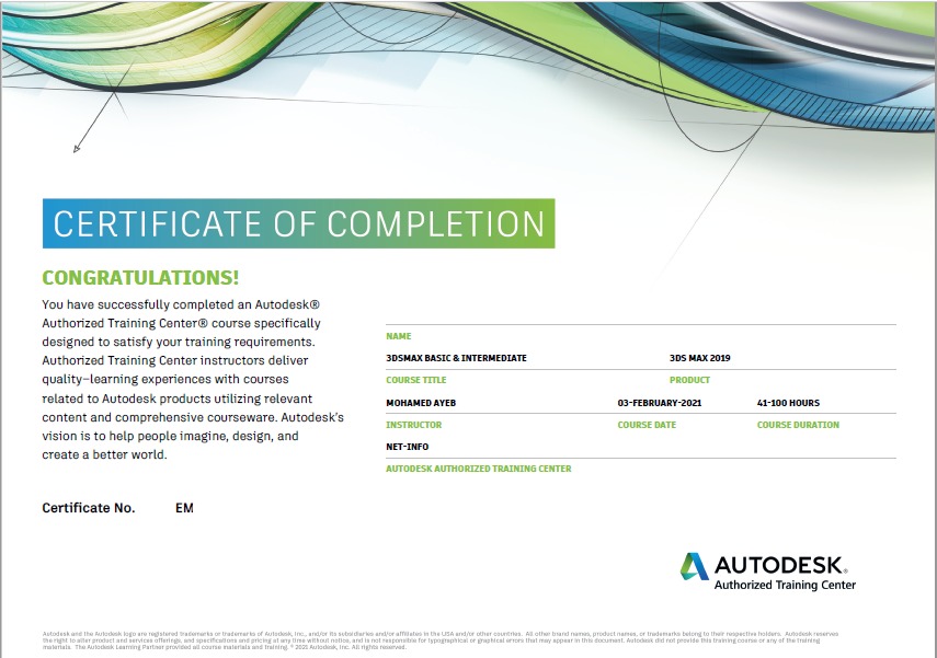 autodesk certificate 1