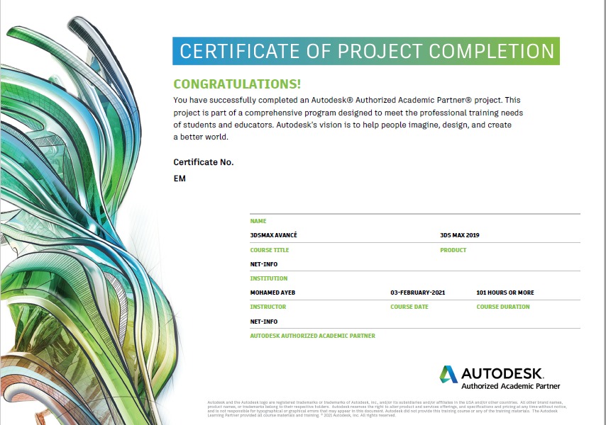 autodesk certificate 2